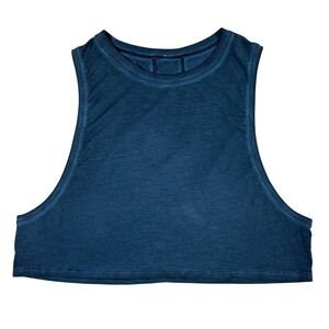 lululemon All Yours Crop Tank Women's Medium Blue Sleeveless Casual Top Athletic